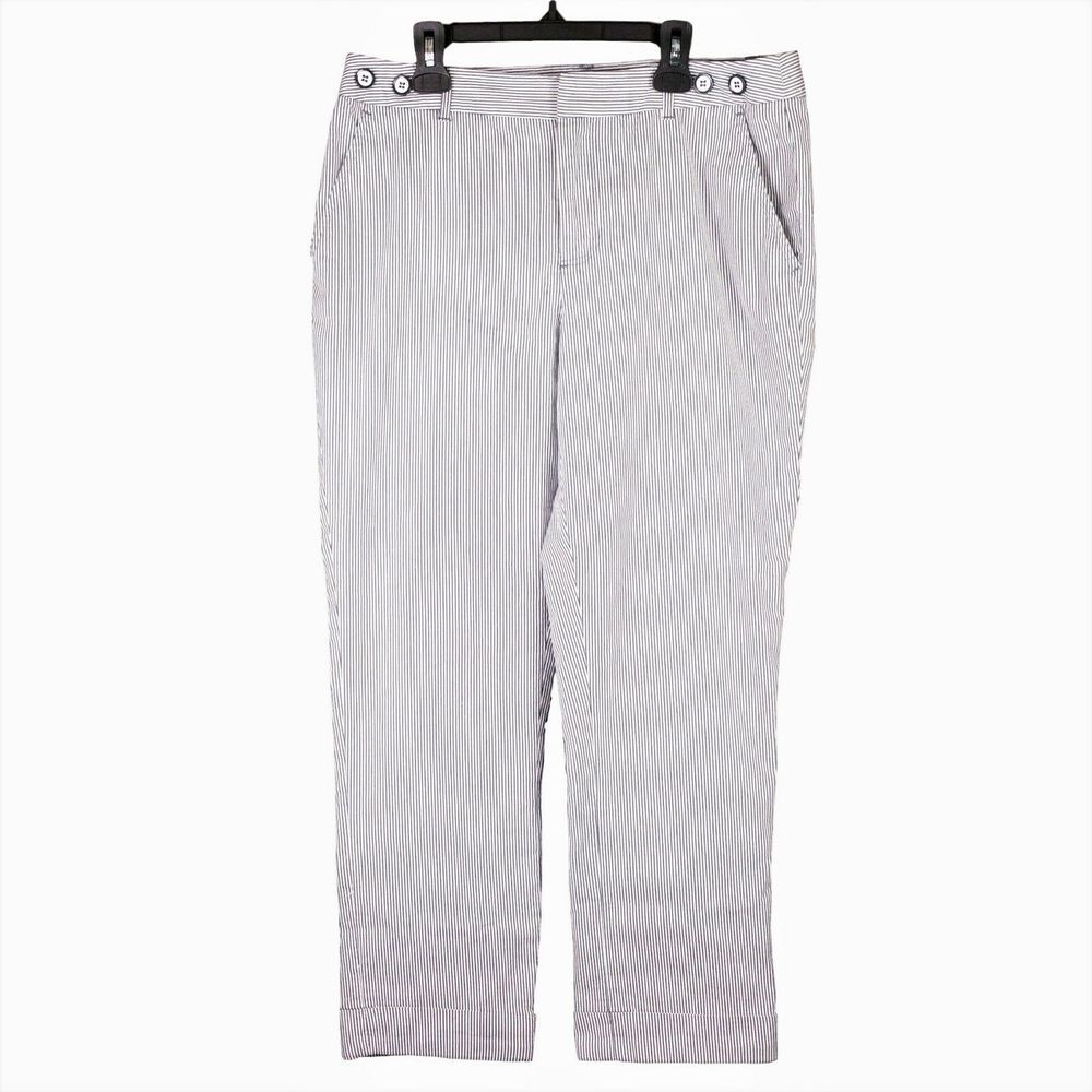 Grace 8 Seersucker Striped Cropped Pants